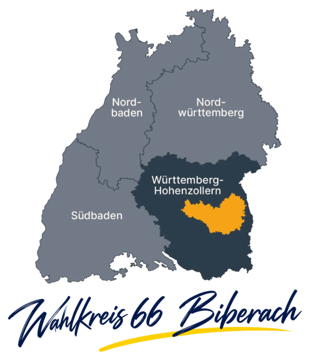 Wahlkreis 66 Biberach – Karte von Baden-Württemberg